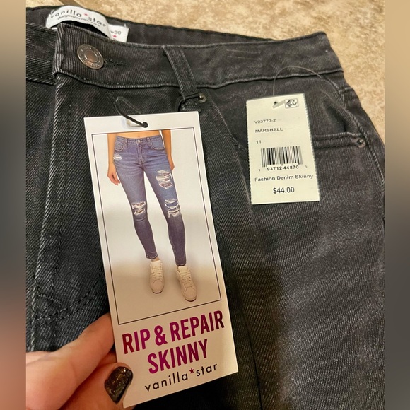 New with tags vanilla star rip and repair skinny jeans w30/11 - Picture 4 of 5